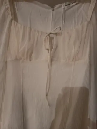 Vestido Pull&Bear bege/branco