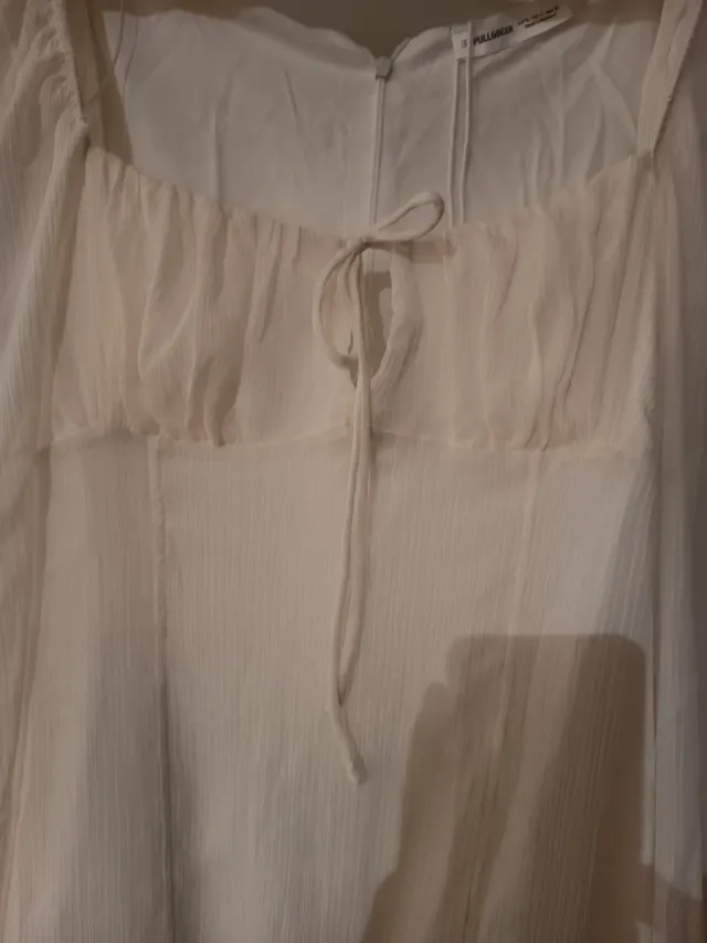 Vestido Pull&Bear bege/branco