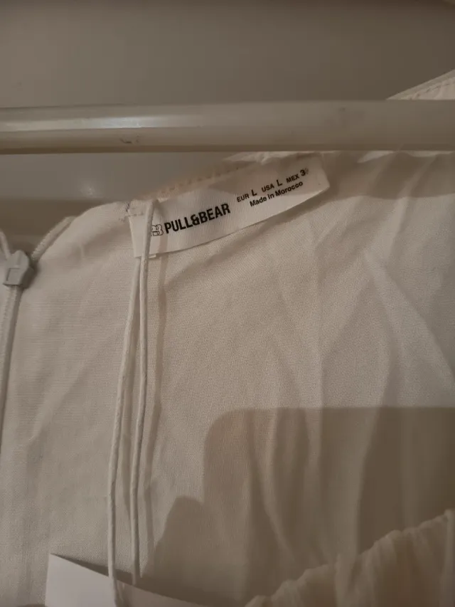 Vestido Pull&Bear bege/branco