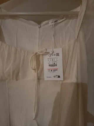 Vestido Pull&Bear bege/branco