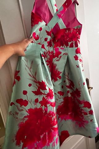 Vestido fiesta/ceremonia verde y rosa T.XL