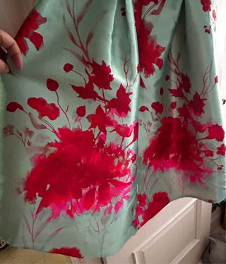 Vestido fiesta/ceremonia verde y rosa T.XL