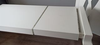 Mesa de salón extensible blanca lacada 140cm