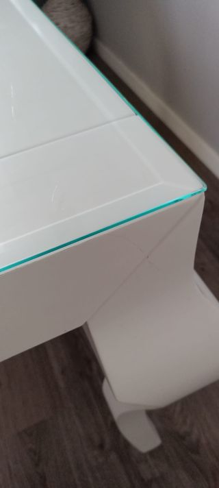 Mesa de salón extensible blanca lacada 140cm