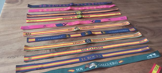 32 Pulseras Varias: Religioso, Taurino, Militar