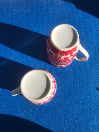 Tazze natalizie porcellana rosse e bianche