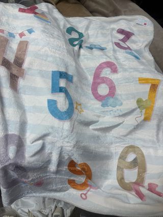Manta cuna números y dibujos