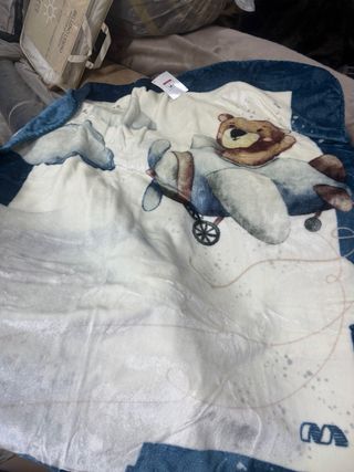 Manta cuna números y dibujos