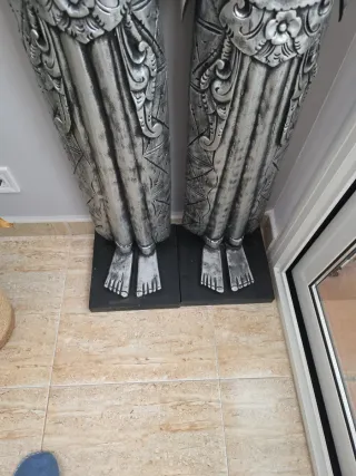 Pareja Figuras Balinesas Madera Enamorados