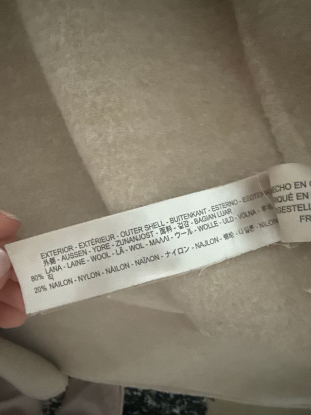 Abrigo lana Massimo Dutti Beige Talla S hand made