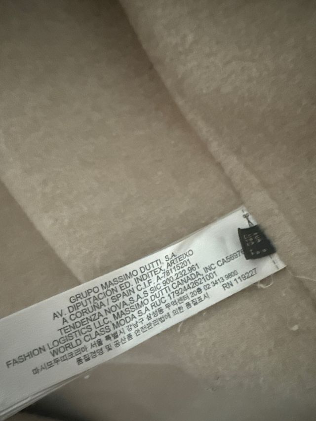 Abrigo lana Massimo Dutti Beige Talla S hand made