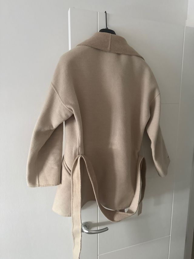 Abrigo lana Massimo Dutti Beige Talla S hand made