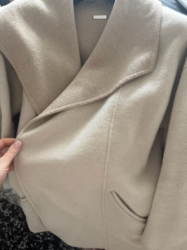 Abrigo lana Massimo Dutti Beige Talla S hand made