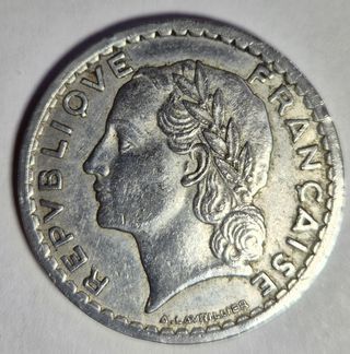 Francia, Moneta 5 franchi 1946.Condizione SPL.