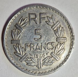 Francia, Moneta 5 franchi 1946.Condizione SPL.