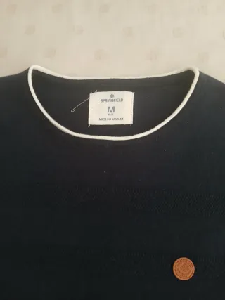 Camiseta Springfield Talla M Negra de punto.