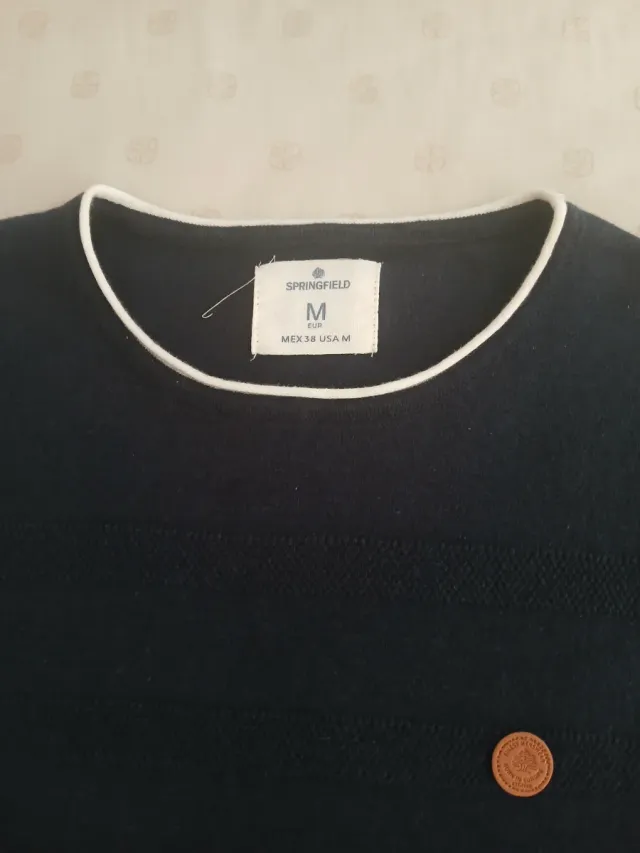 Camiseta Springfield Talla M Negra de punto.