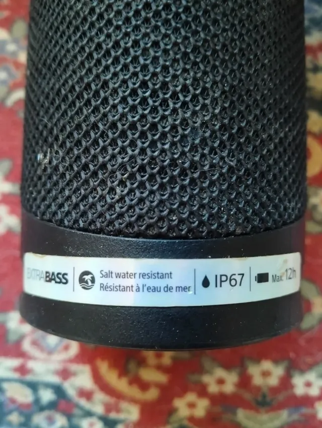Altavoz Sony Negro Extra Bass IP67