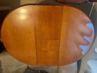 Mesa camilla redonda madera y cristal