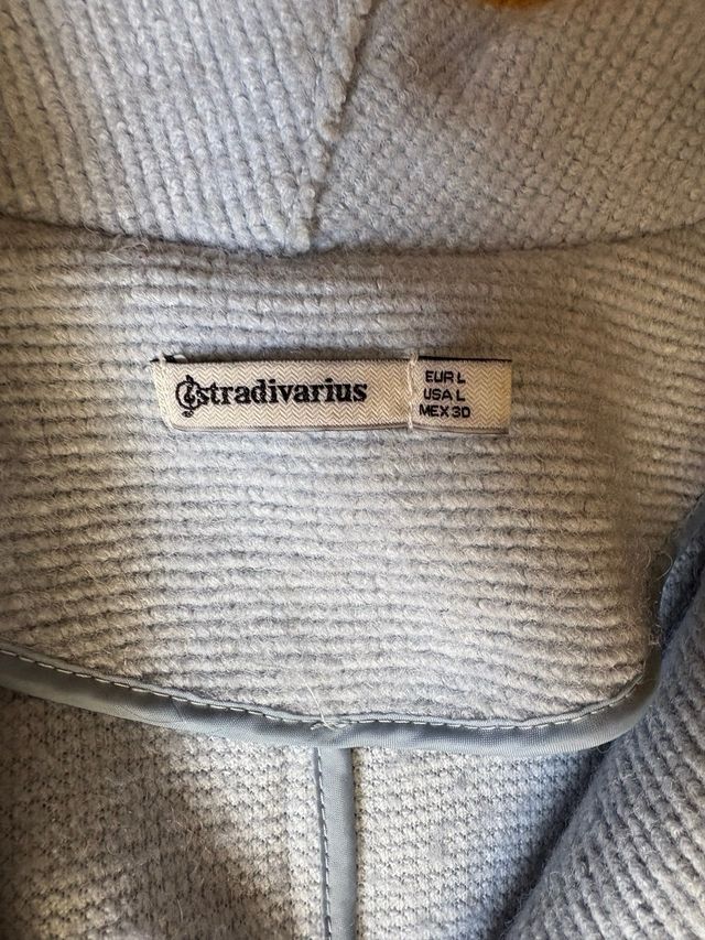 Abrigo Stradivarius Azul Claro Talla L