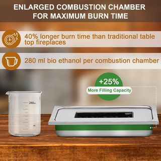 Chimenea etanol mesa llama regulable