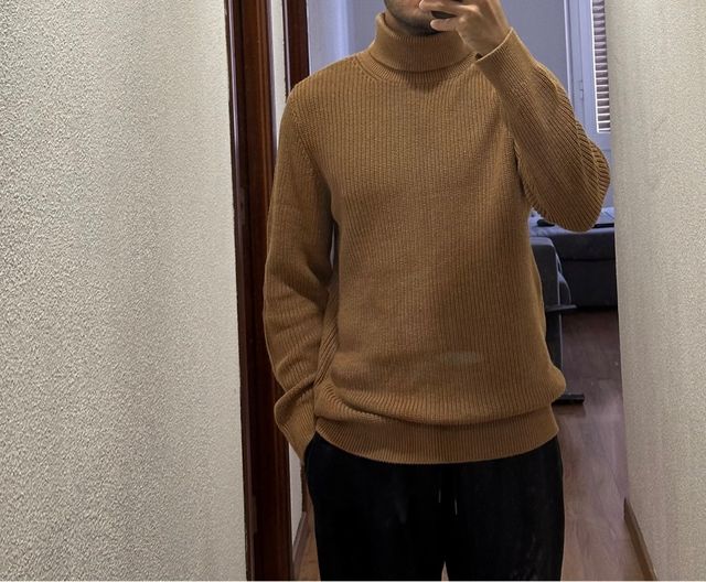 Jersey H&M Cuello Alto Marrón Talla M