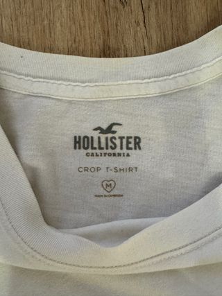 Camiseta Hollister manga larga blanca