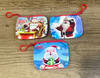 Set 3 portamonete Babbo Natale