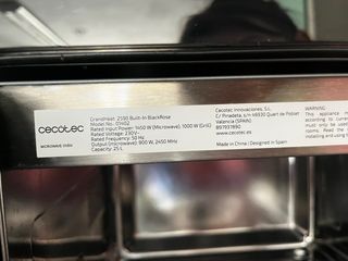 Microondas Cecotec Grandheat 2590 Negro brillo