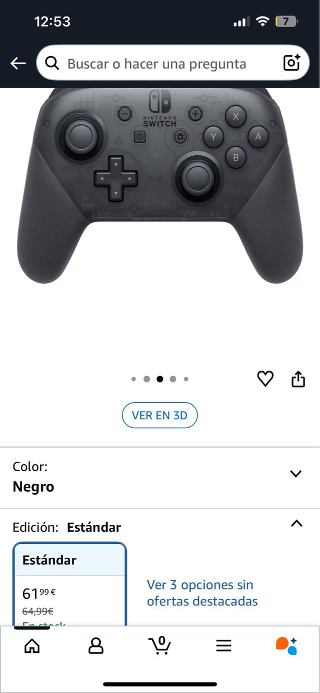 Mando Nintendo Switch Pro Negro
