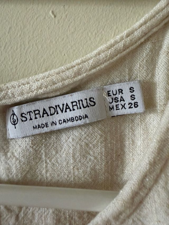 Camiseta sin mangas Stradivarius beige Talla S