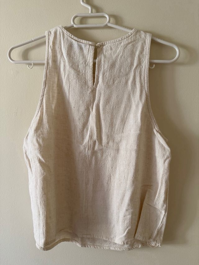 Camiseta sin mangas Stradivarius beige Talla S