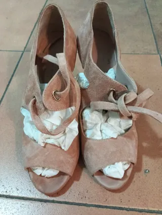 Sandalias tacón Gloria Ortiz rosa T.38