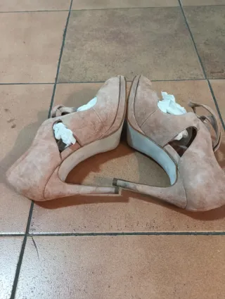 Sandalias tacón Gloria Ortiz rosa T.38