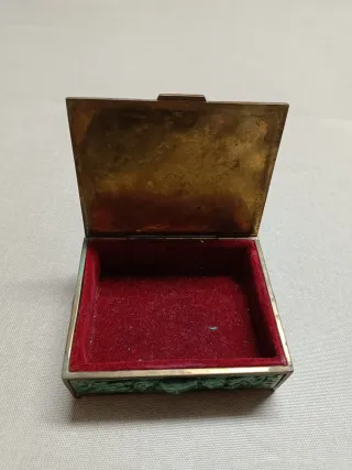 Caja Marmolina Verde Diseño Azteca