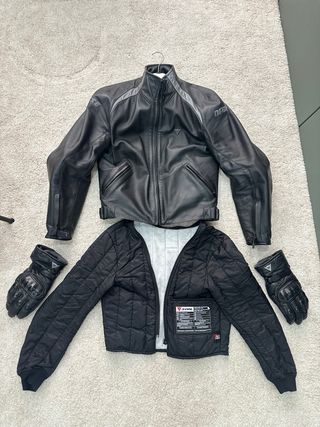 Chaqueta Dainese Cuero Negra Hombre