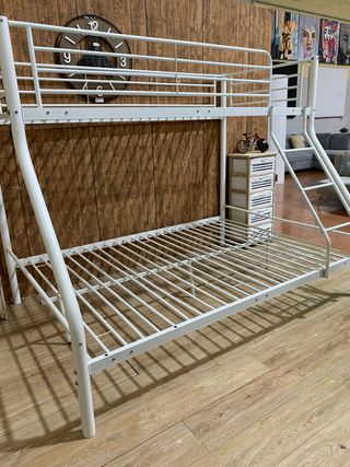 Litera matrimonial blanca metal