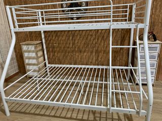 Litera matrimonial blanca metal