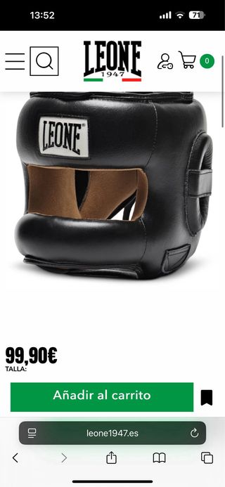 Casco boxeo piel Leone barra