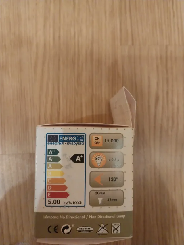 Bombilla LED GU10 5W 3000K Cálida