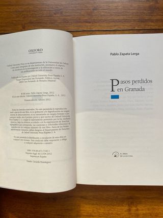 Libro “Pasos perdidos en Granada”