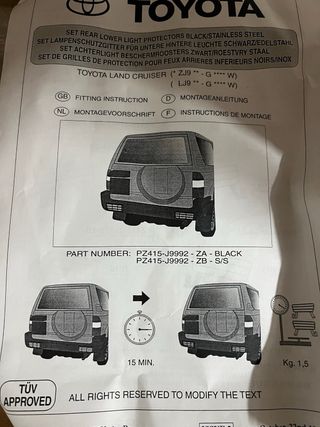 PROTECTOR PILOTOS TRASEROS LAND CRUISER 90