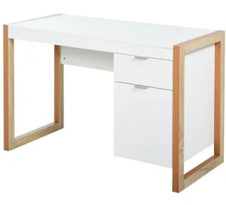 Escritorio moderno blanco y madera