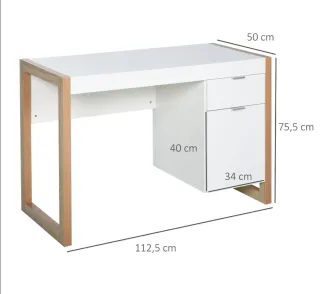 Escritorio moderno blanco y madera