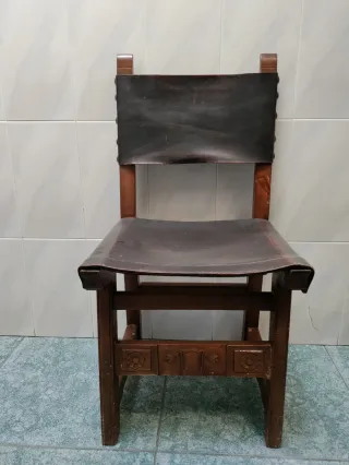 VENTA RÁPIDA!!! 2 Sillas Siglo XX Piel y Madera