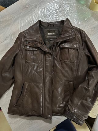 Giubbino in pelle GEOX marrone