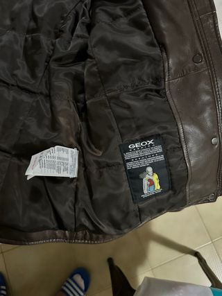 Giubbino in pelle GEOX marrone