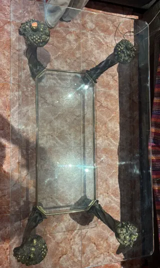 Mueble de salón madera maciza y mesa