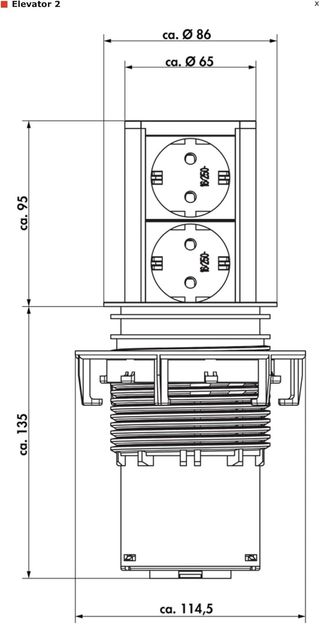 NABER alargador de 2 enchufes