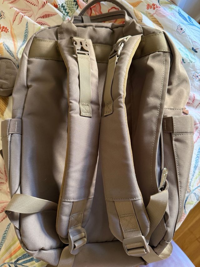Mochila para carrito de bebé gris/beige